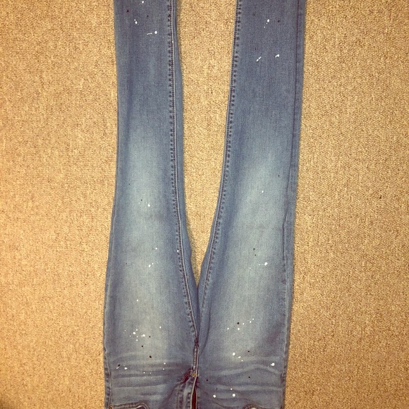 pants with paint on them